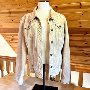For Joseph Women's Tan Genuine Suede Leather Button Down Jacket Size L